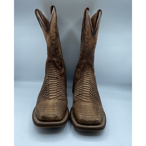 Dan Post Boots Mens 10 D KA Python Print Brown Leather Western Square Toe Cowboy main image 11
